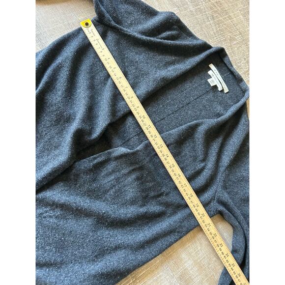 Max Studio 2-Ply 100% Cashmere Cardigan Women M Gray Open Front Long Slits - Picture 5 of 12